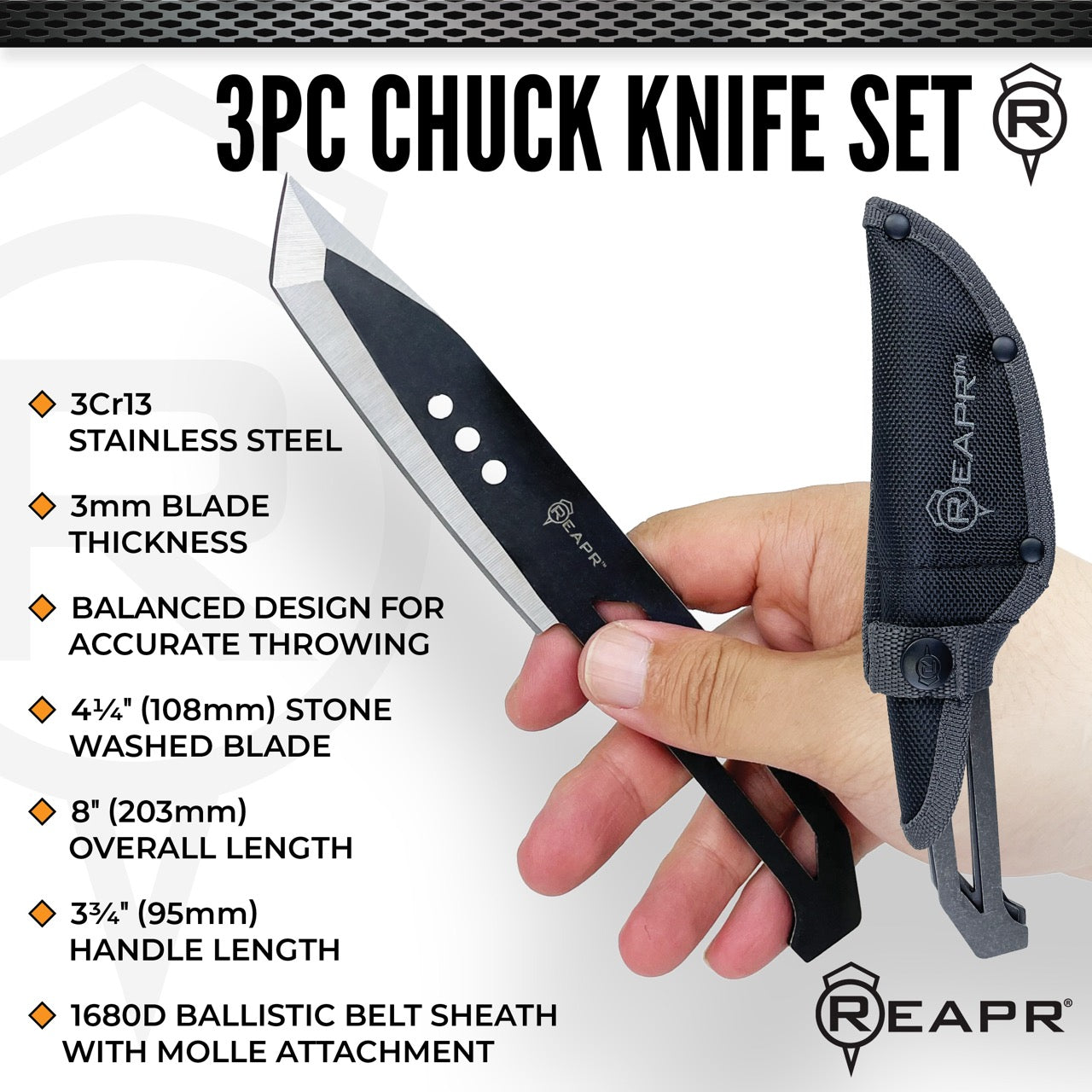 ◆ 3-PIECE CHUCK KNIFE SET