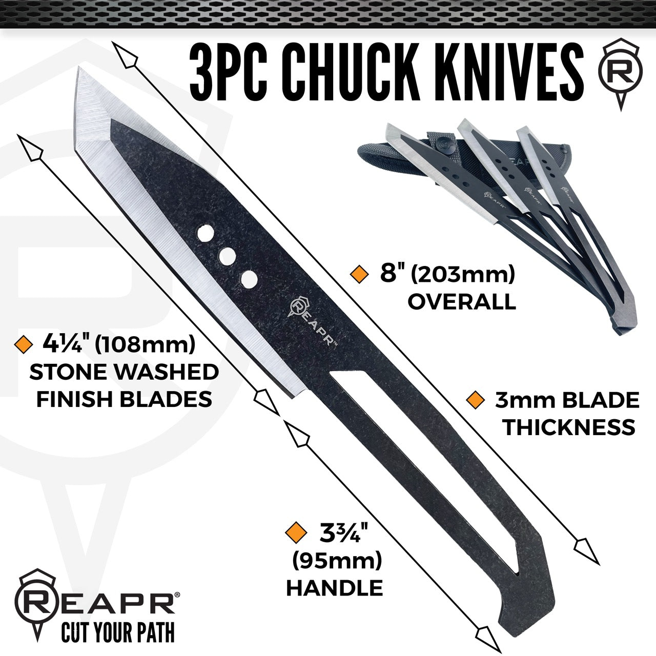 ◆ 3-PIECE CHUCK KNIFE SET